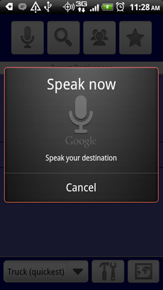 SmartTruckRoute Speak Destination